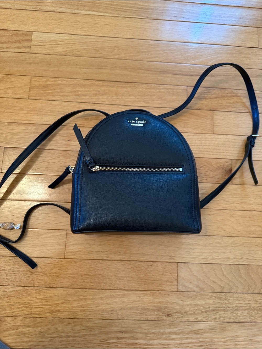 kate spade Black Leather Mini Backpack Crossbody